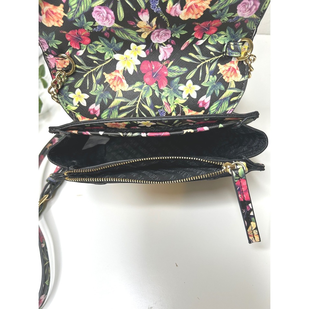 Steve Madden Black Floral Blynn Crossbody Bag - Picture 8 of 9